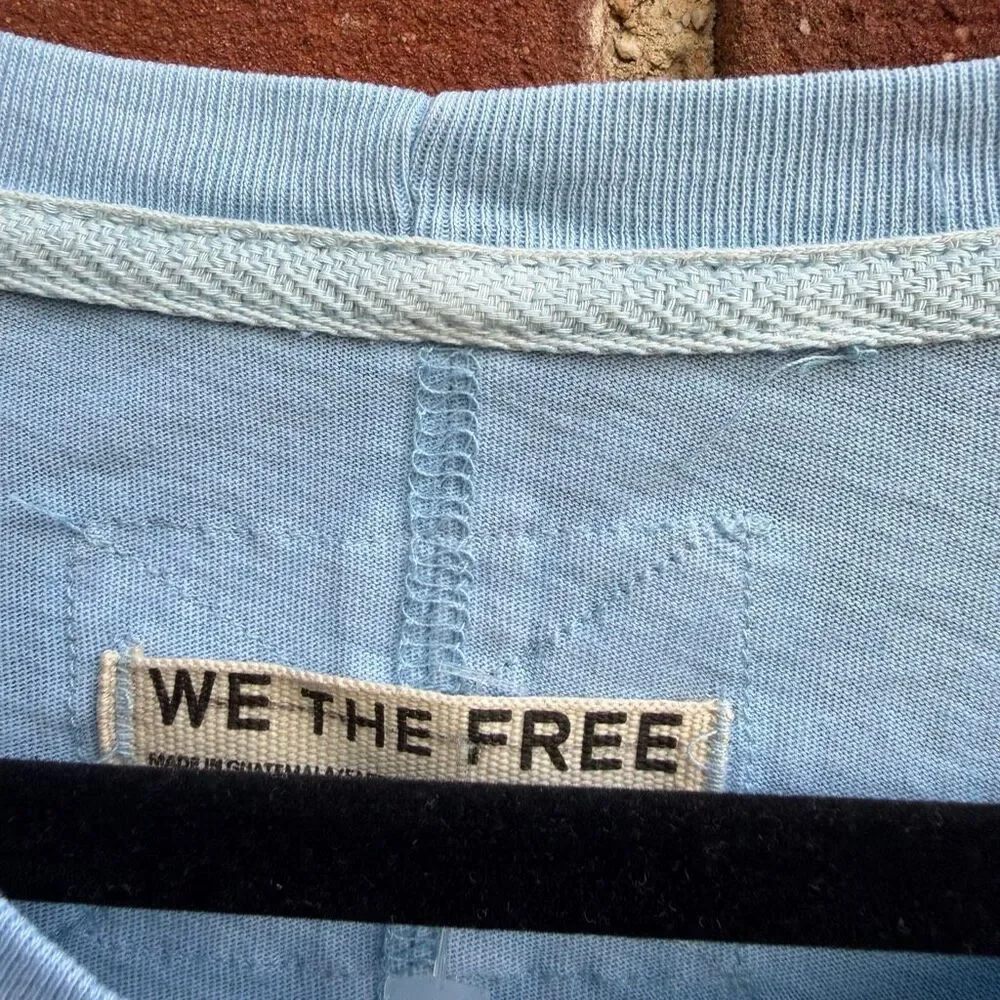 Free people We The Free Perfect Oversized long sleeve Tee blue S NEW
